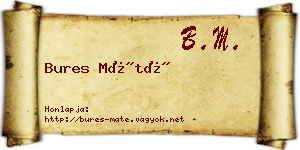 Bures Máté névjegykártya