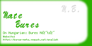 mate bures business card